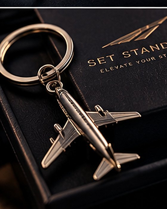 Airliner Keyring, Polished metal · Gift box