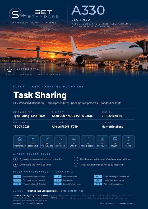SET STANDARD A330 Task Sharing cover
