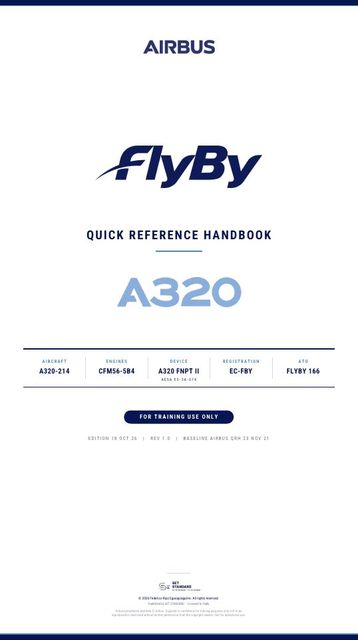 FlyBy A320 Quick Reference Handbook cover